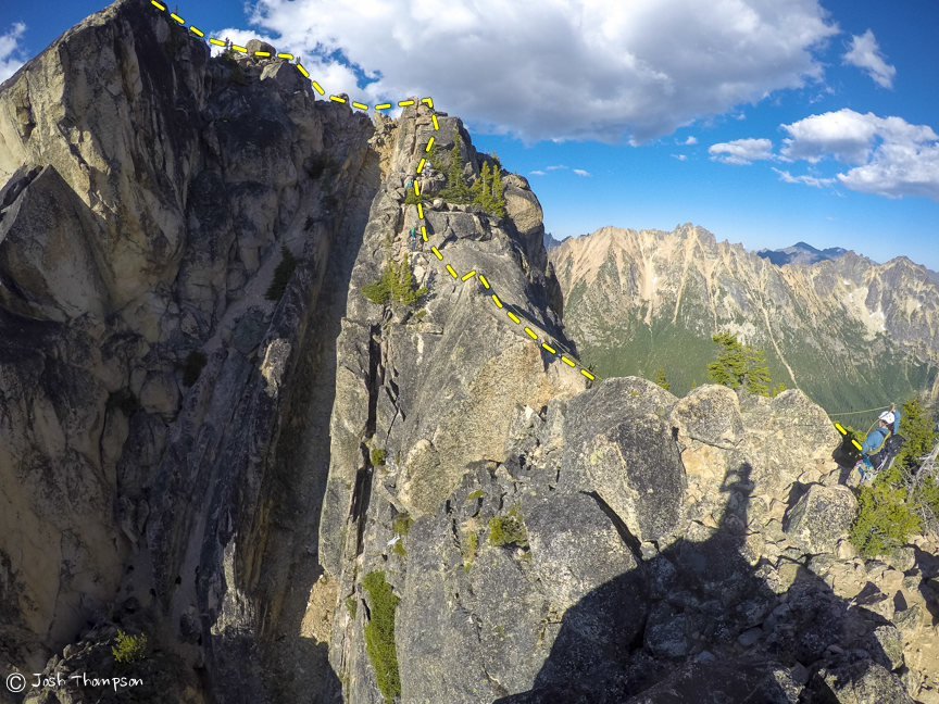 Route overlay of the South Arete route