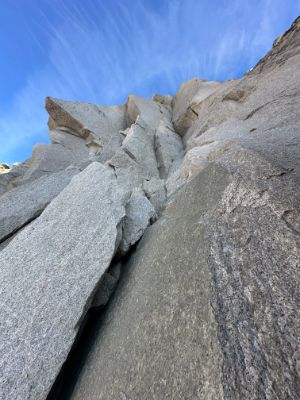 Direct roof variation of pitch 1 on McTech Arete